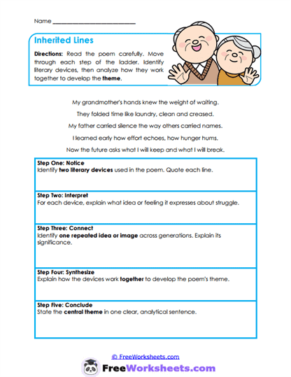 Inherited Lines Worksheet