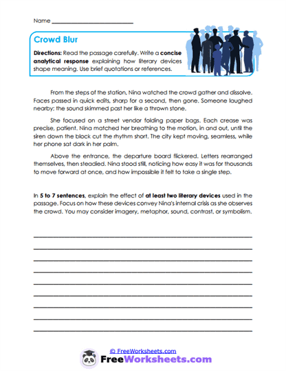 Crowd Blur Worksheet
