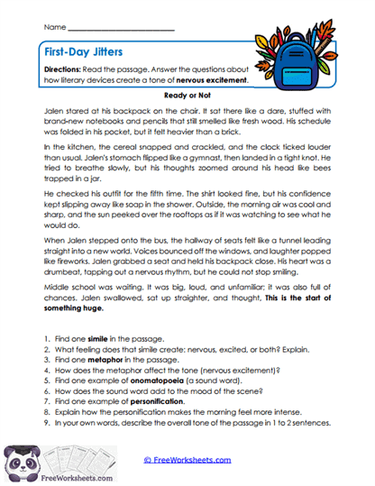 Literary Devices Worksheet Collection