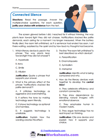 Connected Silence Worksheet