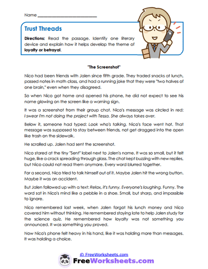 Trust Threads Worksheet