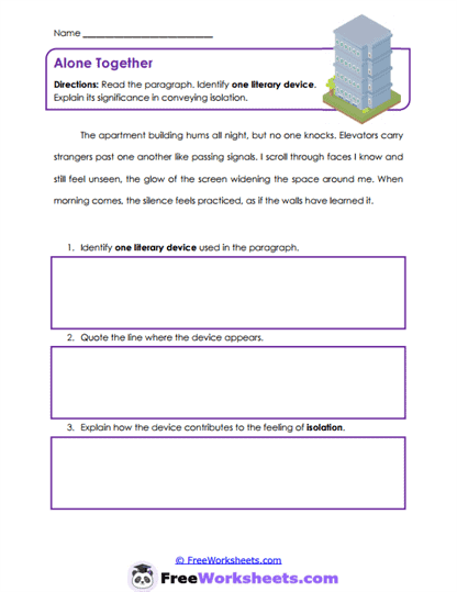 Alone Together Worksheet