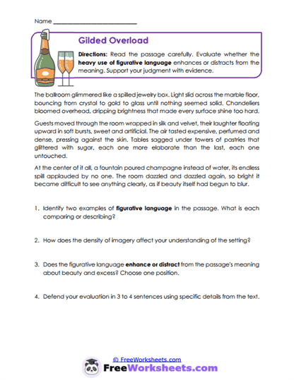 Gilded Overload Worksheet