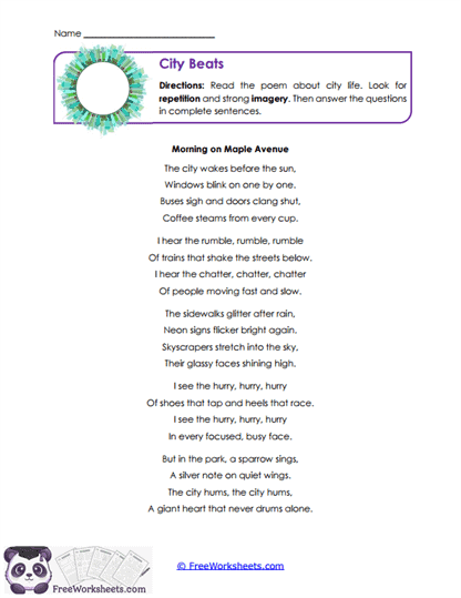 City Beats Worksheet