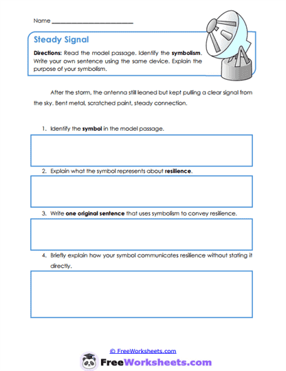 Steady Signal Worksheet