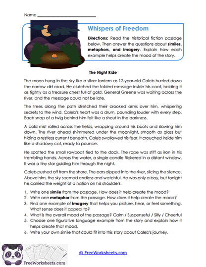 Whispers of Freedom Worksheet