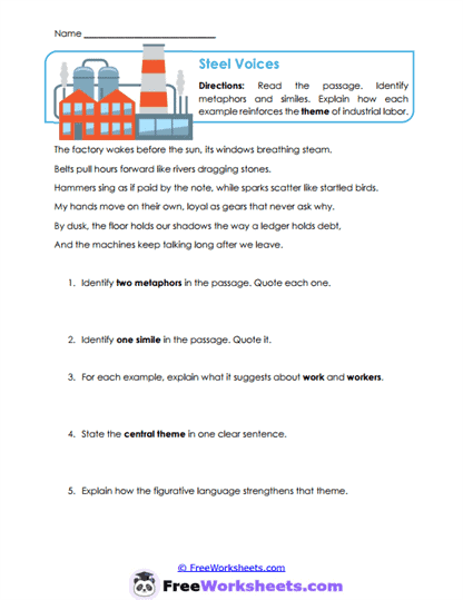 Steel Voices Worksheet