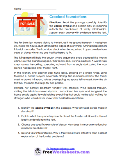 Cracked Foundations Worksheet