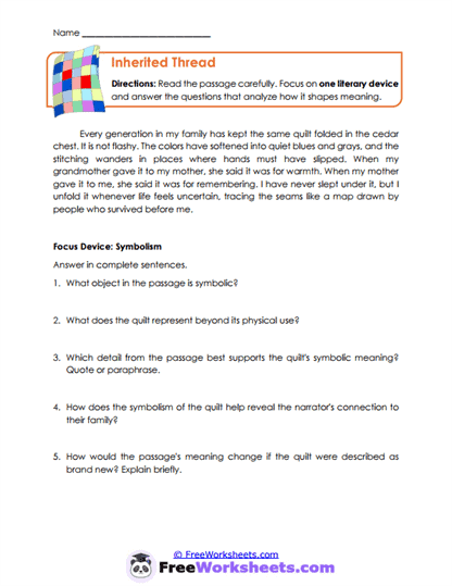 Inherited Thread Worksheet