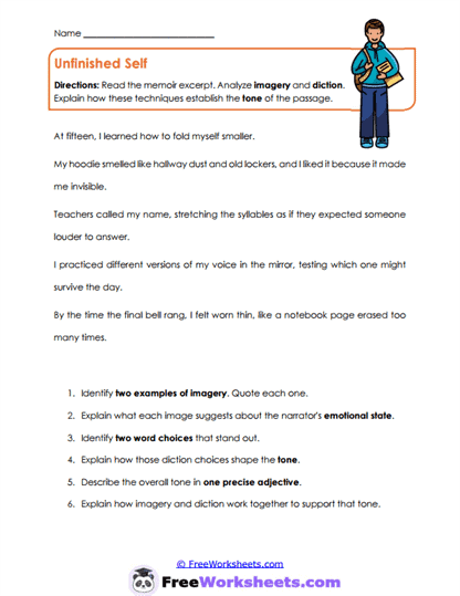 Unfinished Self Worksheet