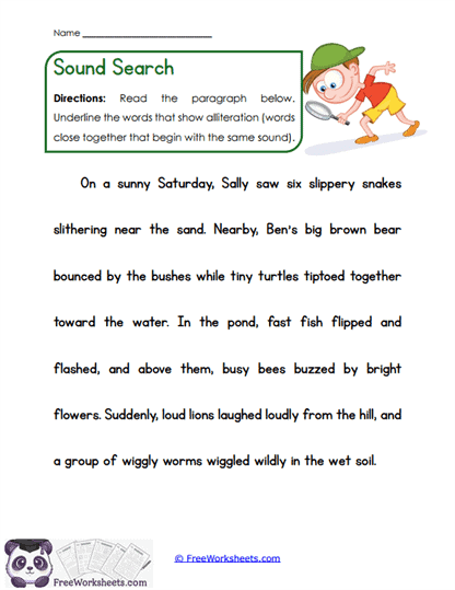 Sound Search Worksheet