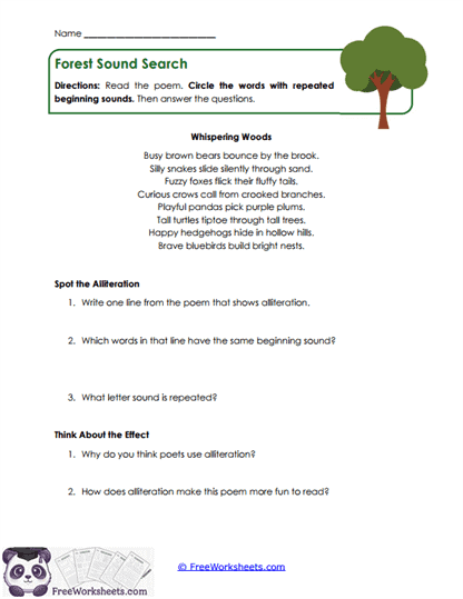 Sound Patterns Worksheet