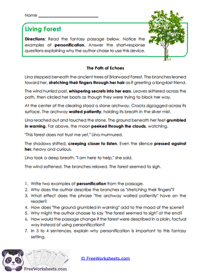 Living Forest Worksheet