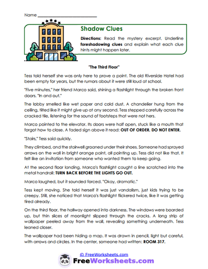 Shadow Clues Worksheet