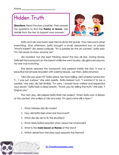 Hidden Truth Worksheet