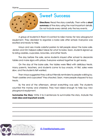 Sweet Success Worksheet