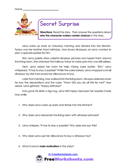 Character Motives Worksheet