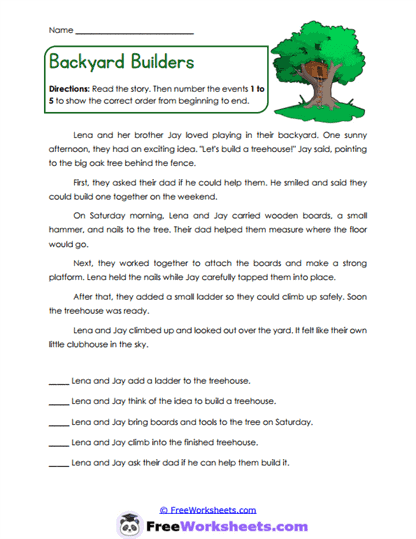 Event Order Worksheet