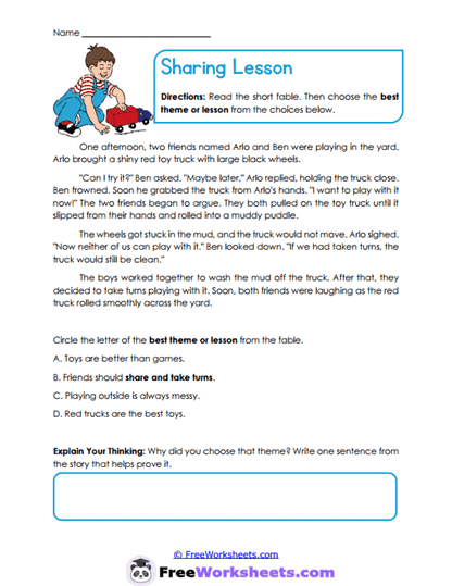 Theme Finder Worksheet