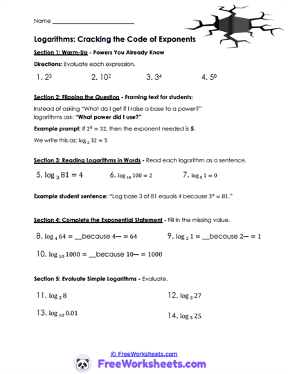 Logarithm Worksheet Collection