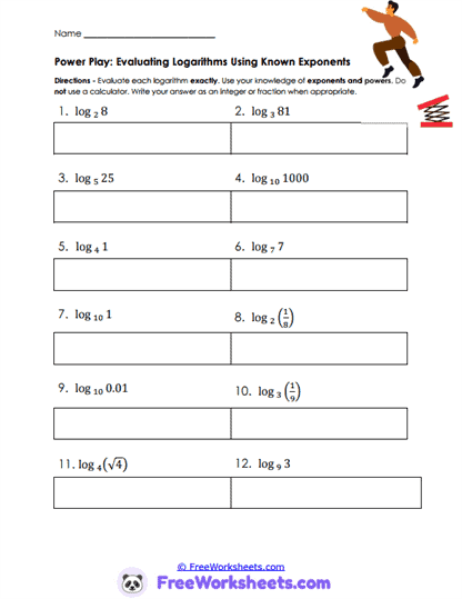 Evaluate Powers Worksheet