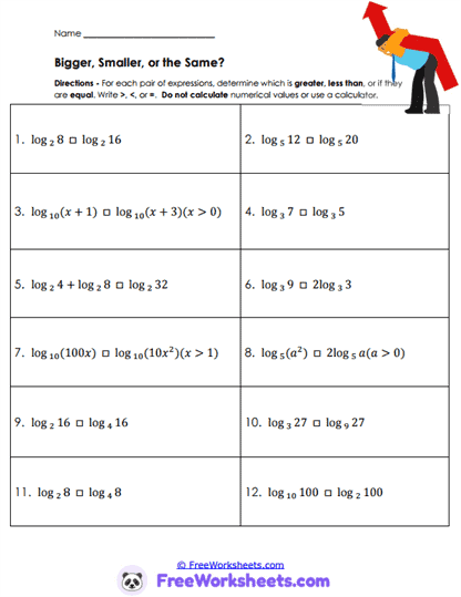 Compare Logs Worksheet