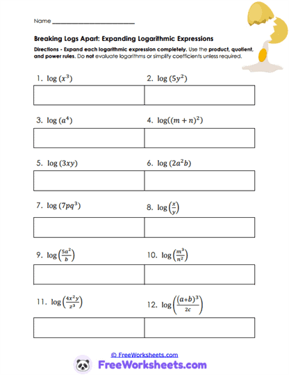 Expand Logs Worksheet