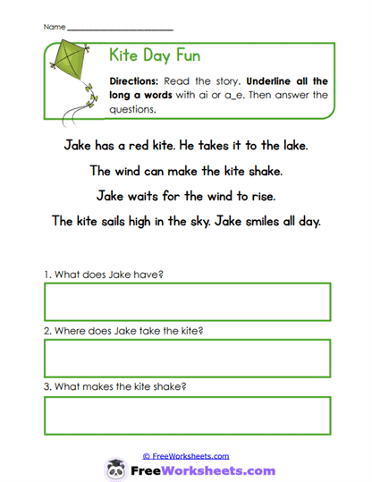 Kite Day Fun Worksheet