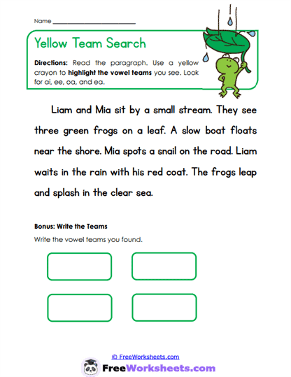 Team Search Worksheet