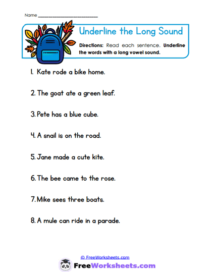 Long Words Worksheet