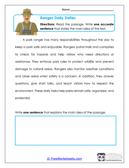 City Living Focus Worksheet