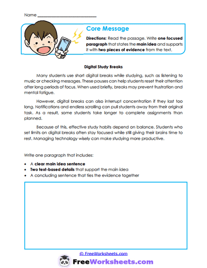 Core Message Worksheet