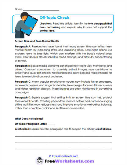 Off-Topic Check Worksheet