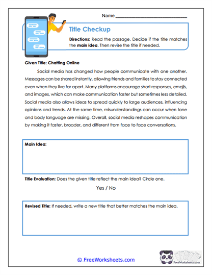 Music Matters Worksheet