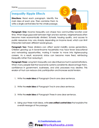 Inequality Ripple Effects Worksheet