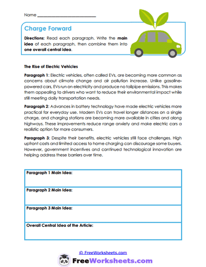 Charge Forward Worksheet