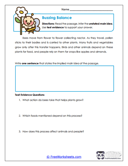 Buzzing Balance Worksheet
