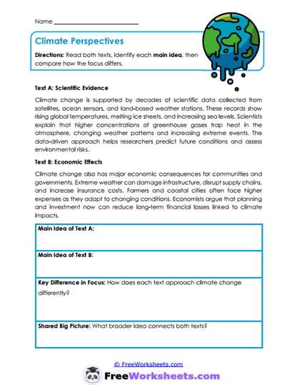Climate Perspectives Worksheet