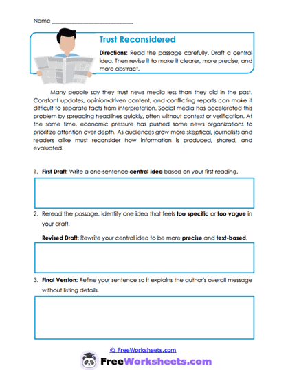 Trust Reconsidered Worksheet