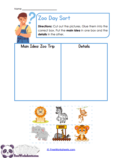 Zoo Day Sort Worksheet