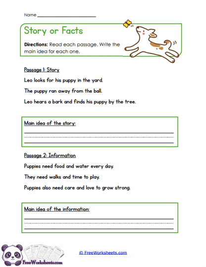 Story Facts Worksheet