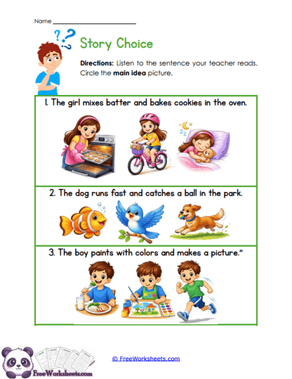Story Choice Worksheet