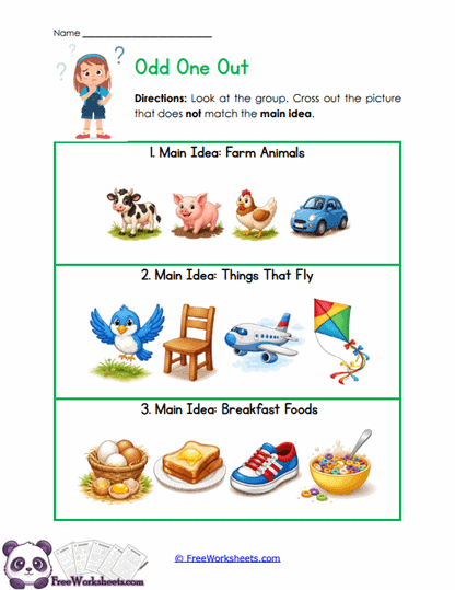 Odd One Out Worksheet