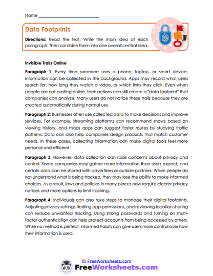 Data Footprints Worksheet