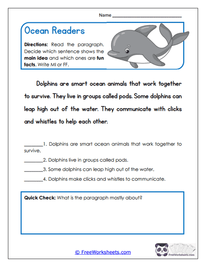 Grade 3 Main Idea Worksheet Collection