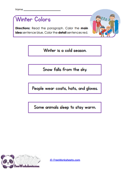 Winter Details Worksheet