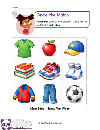 Read and Pick Worksheet