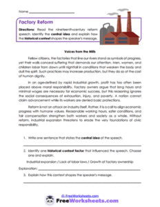 Factory Reform Worksheet - FreeWorksheets.Com