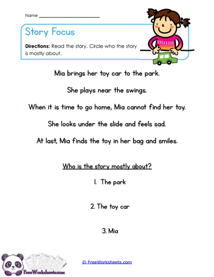 Story Subject Worksheet