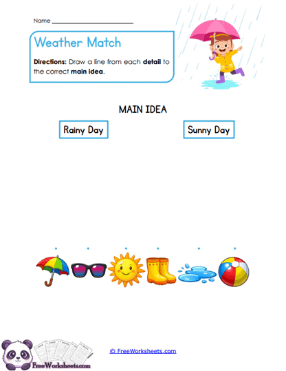 Weather Match Worksheet